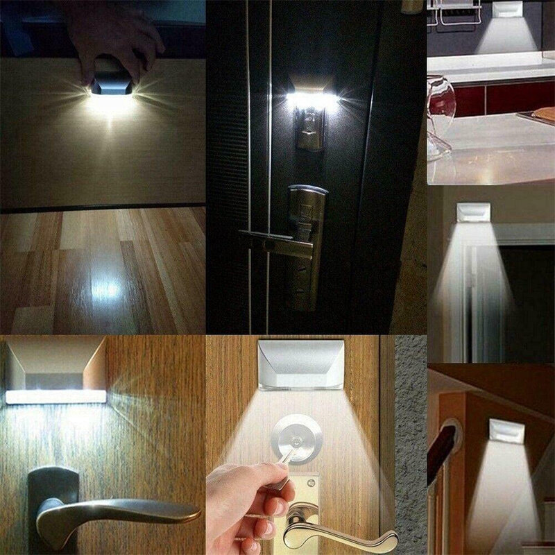 Lampa LED inteligentna dziurka od klucza lampa zamka drzwi lampa z czujnikiem zasilanie bateryjne Auto wykrywacz ruchu do kuchni korytarz schody
