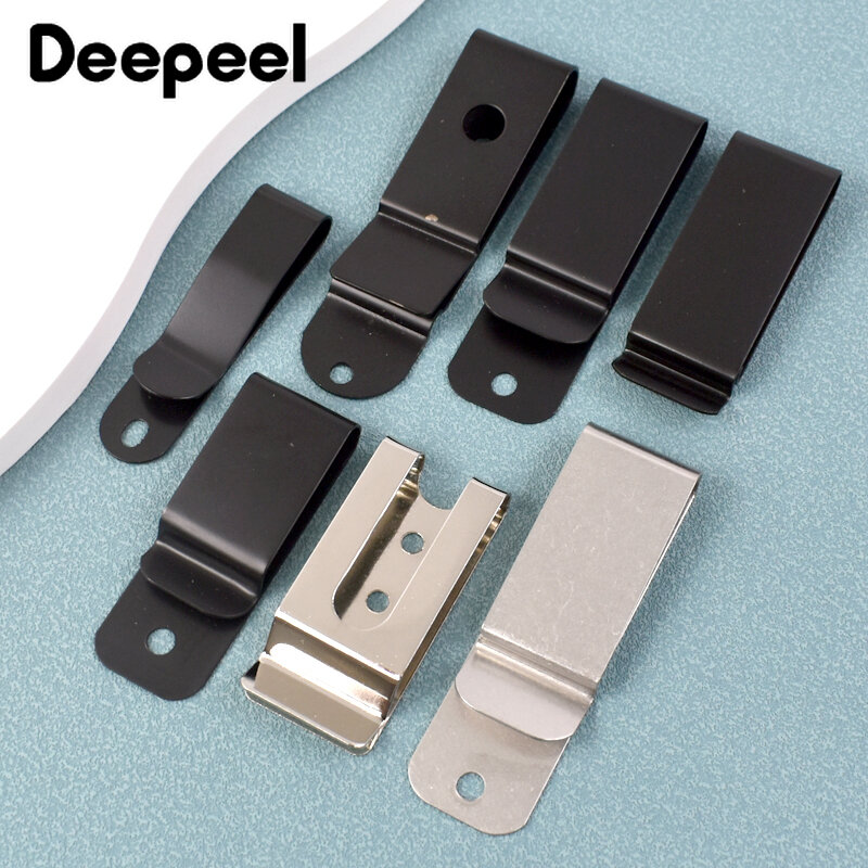 5Pcs Deepeel Metal Belt Buckle Double Holes Spring Clip Buckles Pocket Wallet Belts Holster Clasp DIY Hardware Accessories