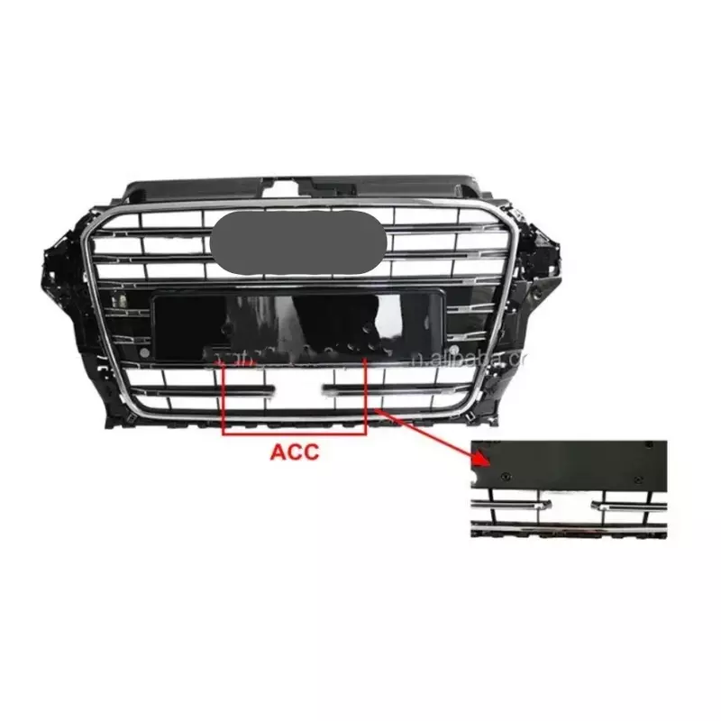 Rejilla de parachoques delantero de coche, accesorio para Audi RS3, A3/S3, 8V, 2014, 2015, 2016 (reajuste para estilo RS3), herramientas
