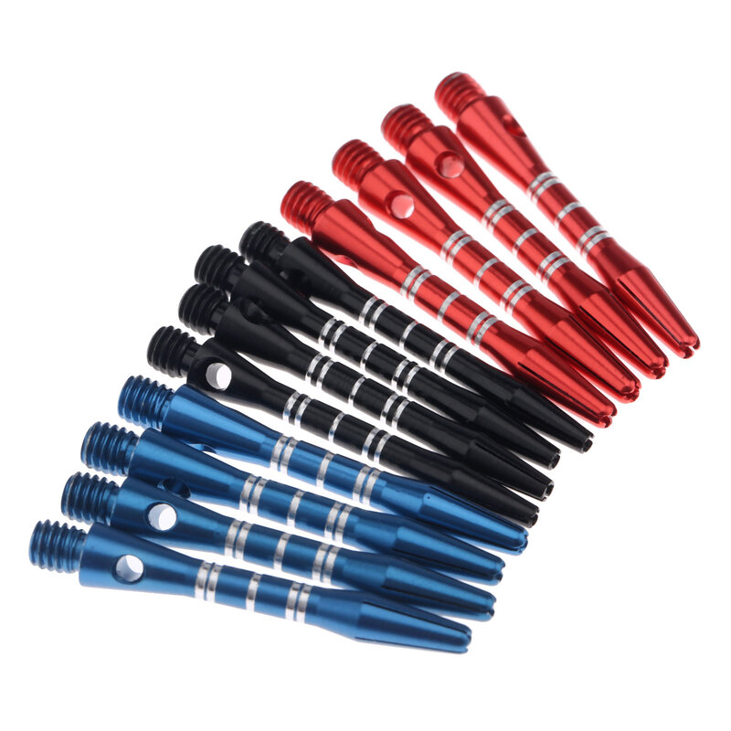 12 Pcs/set 35mm Professional  Darts Shafts Aluminum Alloy Stem Shafts 3 Colors Black+Blue+Red 2BA Thread Dart Replacement