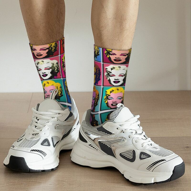 MARILYN abstrak seni Deco seni Pop cetak kaus kaki Harajuku Super lembut stoking semua musim panjang kaus kaki untuk pria wanita hadiah