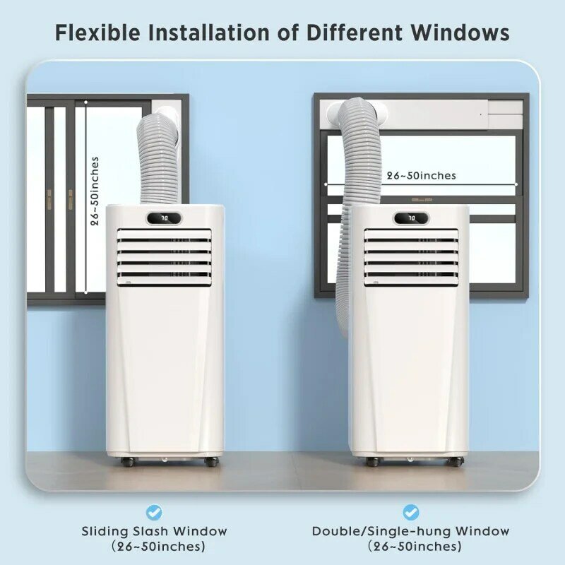 Zafro BTU tragbare Klimaanlagen kühlen bis zu m², 4 Modi tragbare Wechselstrom mit Fernbedienung/2 LED-Anzeige/24 Stunden Tim