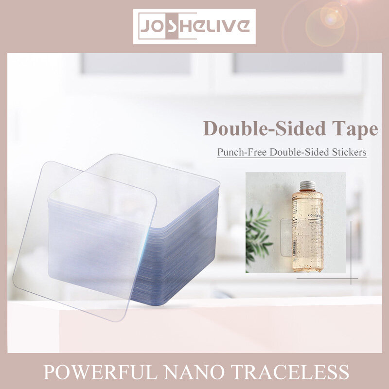 Poderosos dupla face Nano Seamless Stickers, sem perfuração, transparente, impermeável, enforcamentos de parede, fitas adesivas, agregado familiar