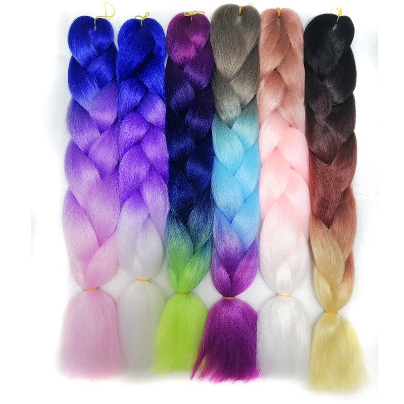 Синтетические плетеные волосы, предварительно растягивающиеся Джамбо плетеные волосы для наращивания, 24 дюйма, 100 г, волосы Kanekalon для африканских косичек