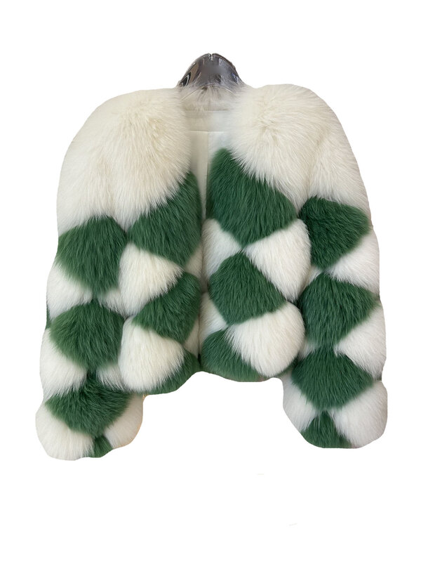 Cardigan court à col en V en fourrure, version ample, chaud et confortable, manteau d'hiver, nouveau design, frappé la couleur, 2023, 1130