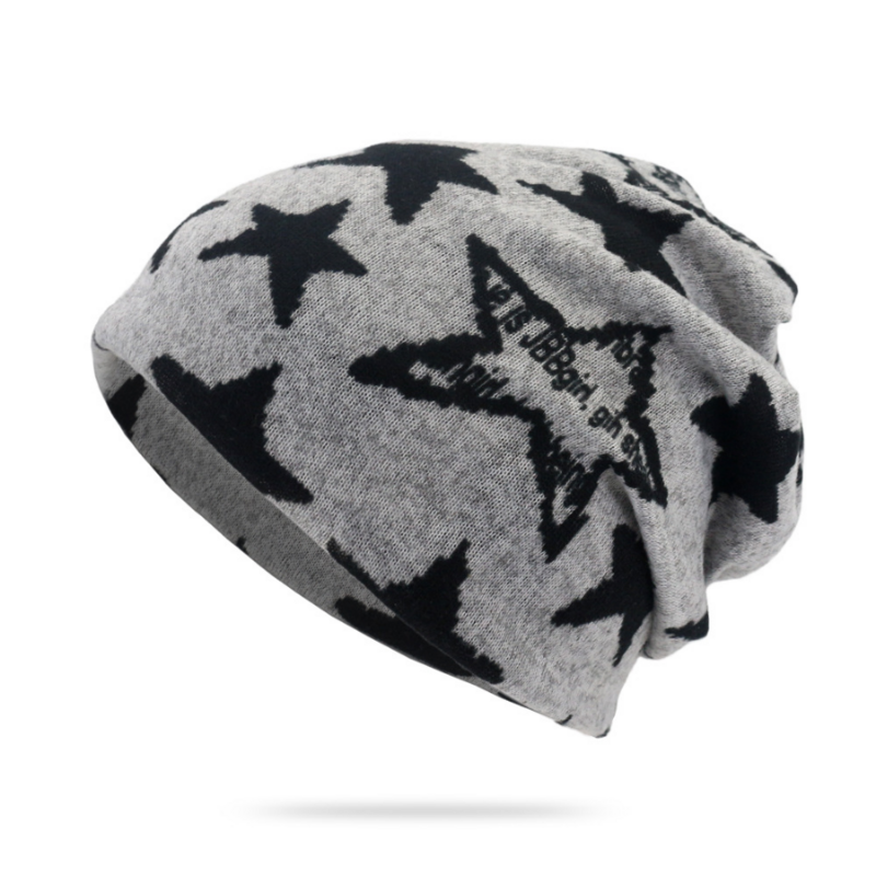 Unisex Ster Geometrische Skullies Cap Print Sjaal Muts Dual-Use Winddichte Rekbare Mutsen Caps Voor Dames Heren Sport Skipetten