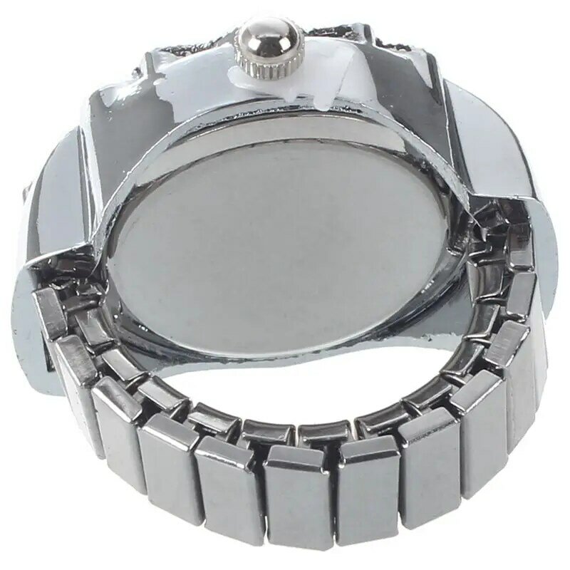 Tibetaanse Zilveren Bloem Mannen Lady Finger Ring Horloge 0.87 "Hot