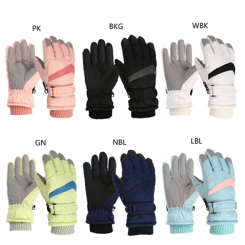 Full Finger Gloves Kids Thickened Warm Sports Mittens for Outdoor Activities