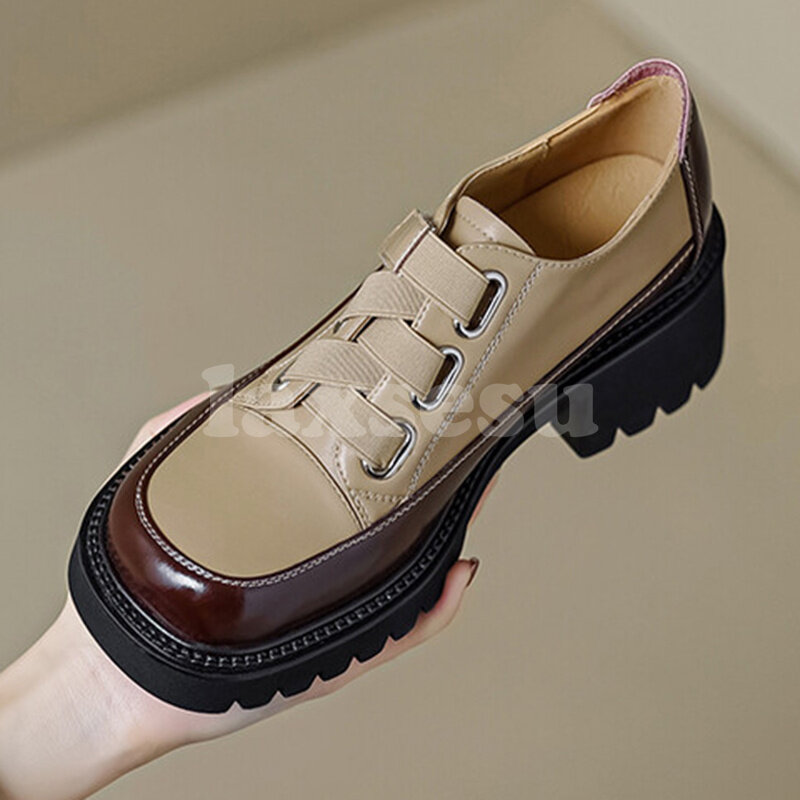 Women Casual Shoes Spring Autumn New Style Splicing Upper Elastic Band Design Ladies Leisure Shoes Simplicity Versatile Loafers