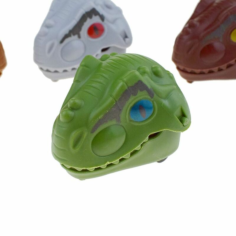 رأس ديناصور صغير التراجع لعبة سيارة الكرتون ، لون واقعي ، خاص ، ملون ، العض اليد ، هدية عيد ميلاد