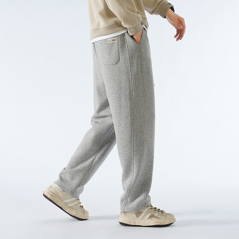 Calças largas de jogger, moletom micro flared, calças de algodão, neutro, design de personalidade ao ar livre, coreano, outono, 2021