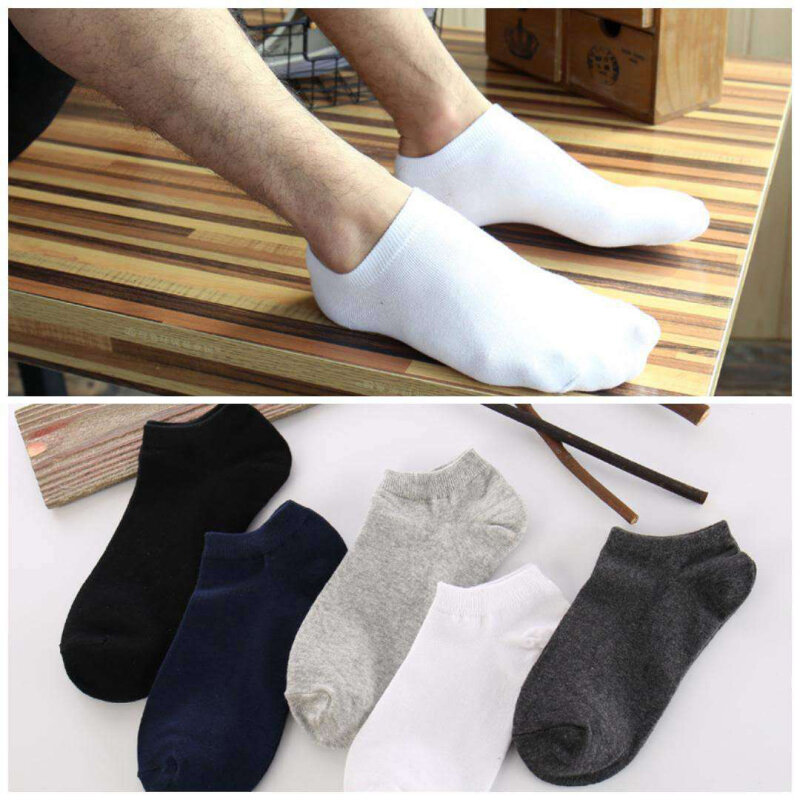Дышащие однотонные носки из чистого хлопка, впитывающие пот, стильные нескользящие носки для мужчин, Удобные однотонные носки, необходимые украшения