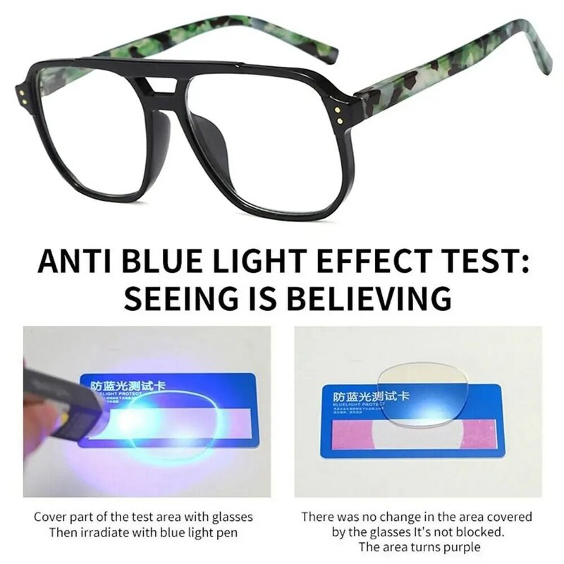 Oogbescherming Anti-Blauw Licht Leesbril Pc Ultralichte Vierkante Bril Blue Ray Blocking Hyperopie Bril Kantoor