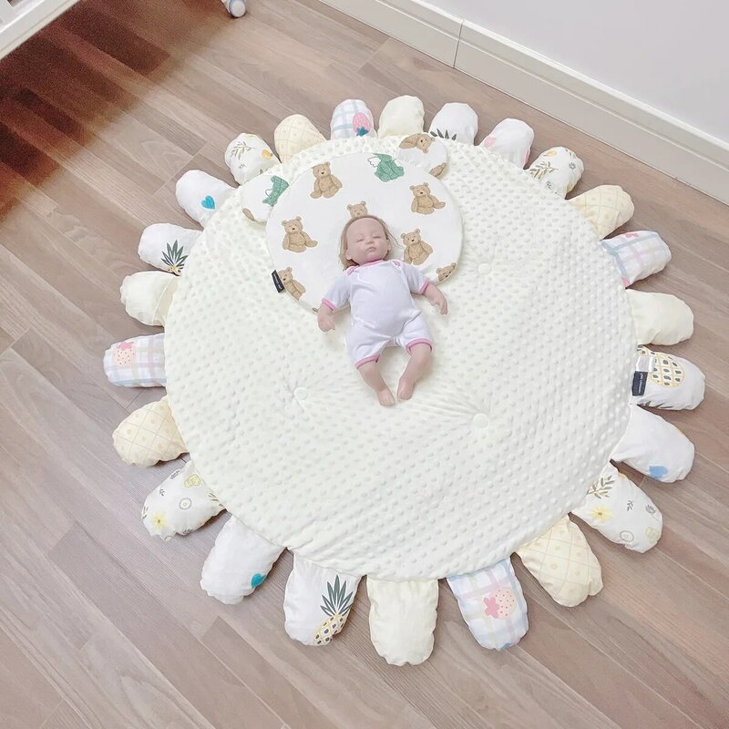 Doudou Rong arte de tela nórdica 1-2cm almohadilla de foto para dormitorio de bebés y niños almohadilla de lactancia almohadilla de juego de flores manta de juego