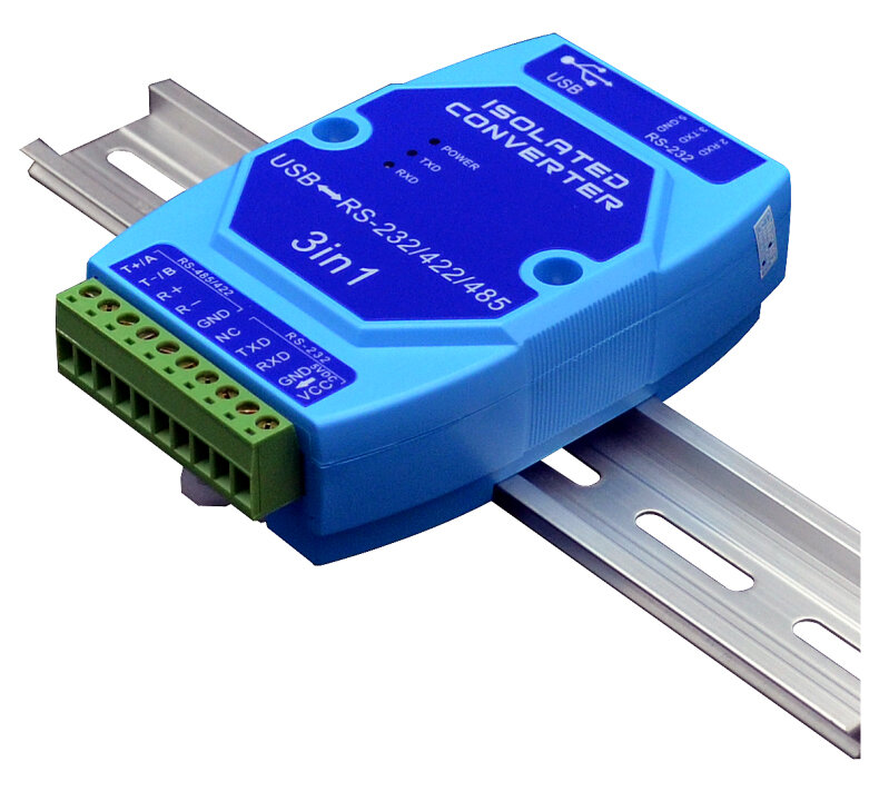 Convertidor USB a serial aislado ópticamente, interfaz RS485/422/232, protección contra rayos de grado industrial