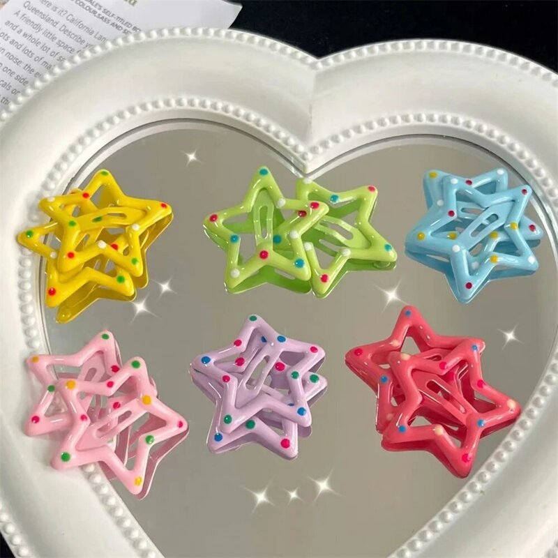 Y2k Aesthetic Lovely Pentagram Star Bobby Pin for Women Sweet Cute Charm Trend Hair Clip Harajuku Fashion Hair Accessories Gifts