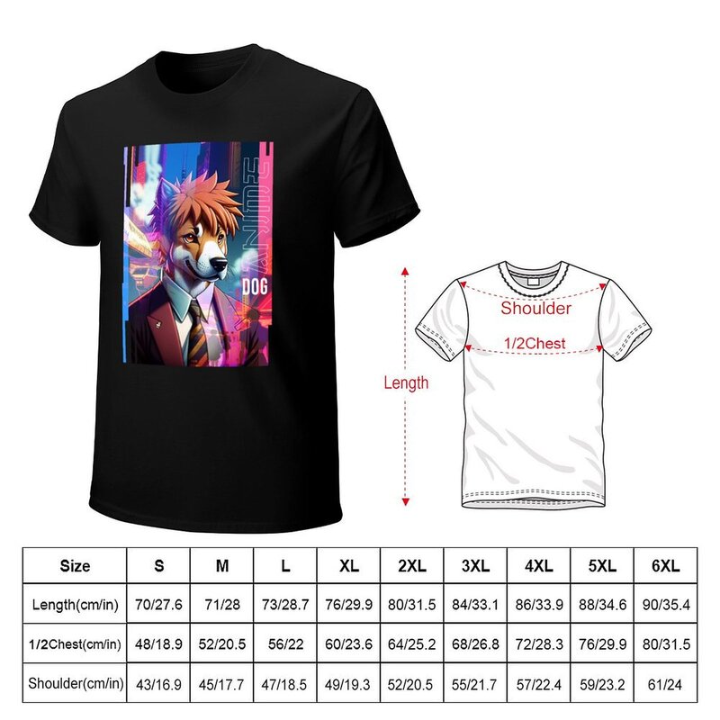 dog anime town T-shirt blacks Aesthetic clothing animal prinfor boys shirts graphic tees mens tall t shirts