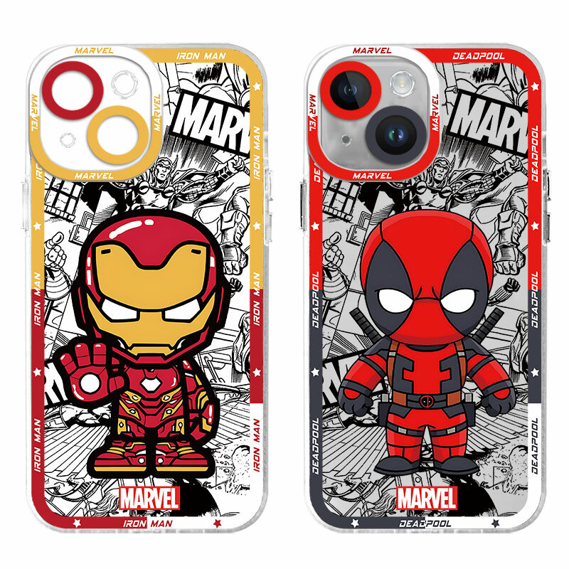 Marvel Spider Man etui na telefon Apple iPhone 13 Pro Max 7 6s SE X XS 15 Plus 8 12 Mini XR 14 Pro 11 silikonowe etui przezroczyste