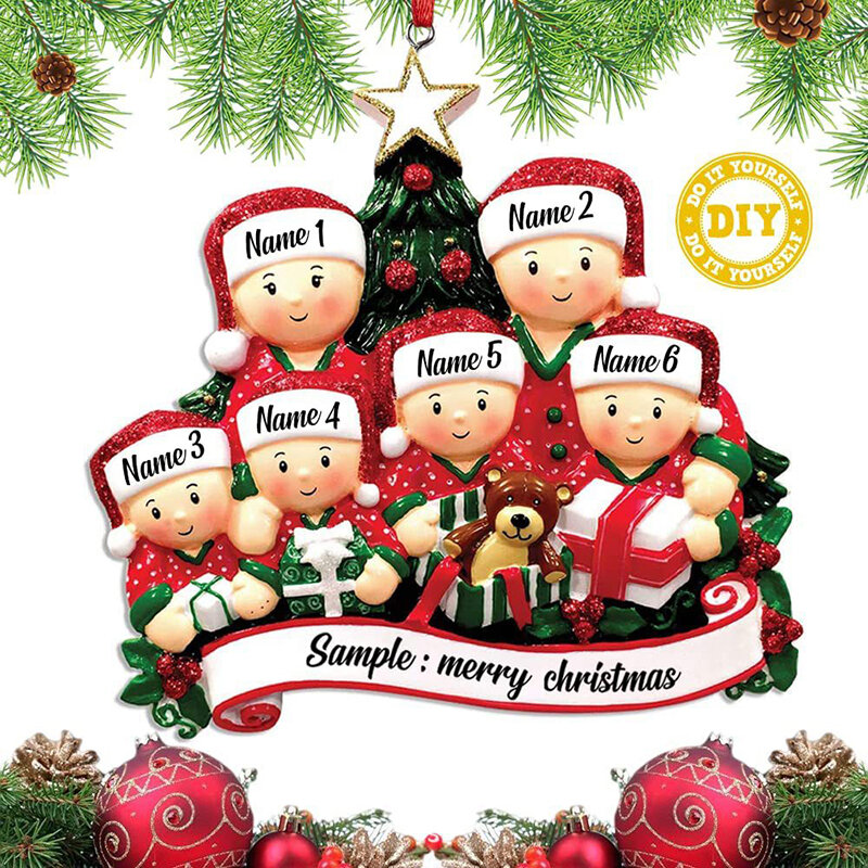 Árvore de Natal ornamento pendurado, Pingente, DIY, Pessoal, Família, Decorações para Casa, Ano Novo, 2023, 2024