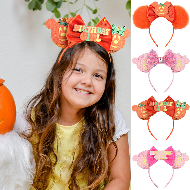 2024 neue Halloween Maus Ohren Stirnband Pailletten 5 Zoll Bogen Haarband Festival Cartoon DIY Haarschmuck Boutique