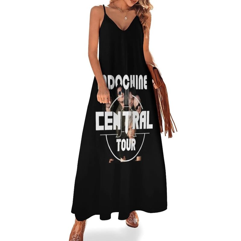 Pakaian pesta mewah wanita, Indochine Central Tour tanpa lengan gaun wanita