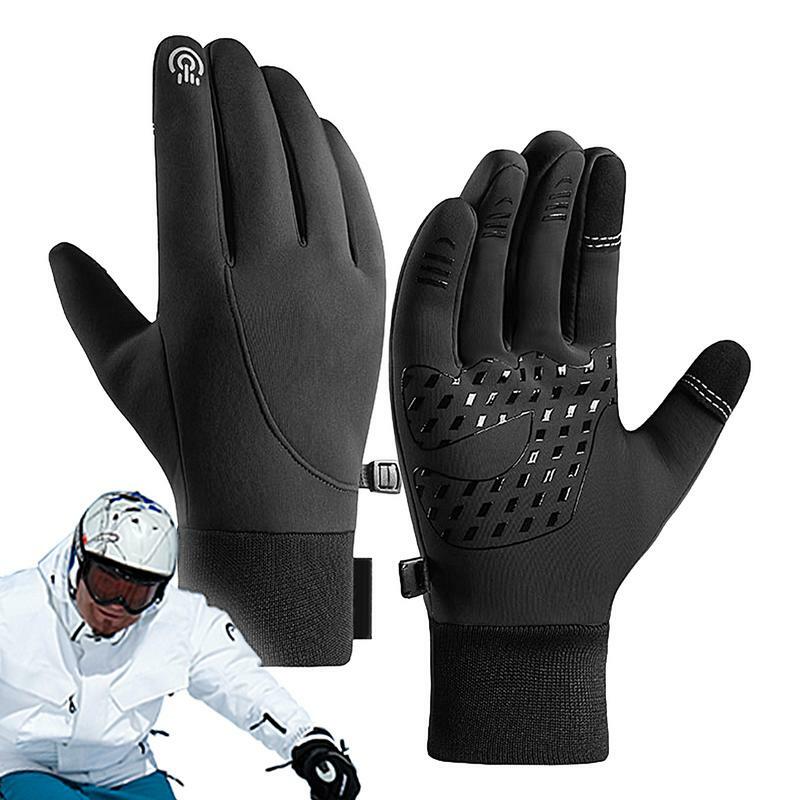 Sarung tangan layar sentuh pria dan wanita, sarung tangan antiair antiselip, sarung tangan tahan angin untuk bersepeda kuda berkendara ski musim dingin
