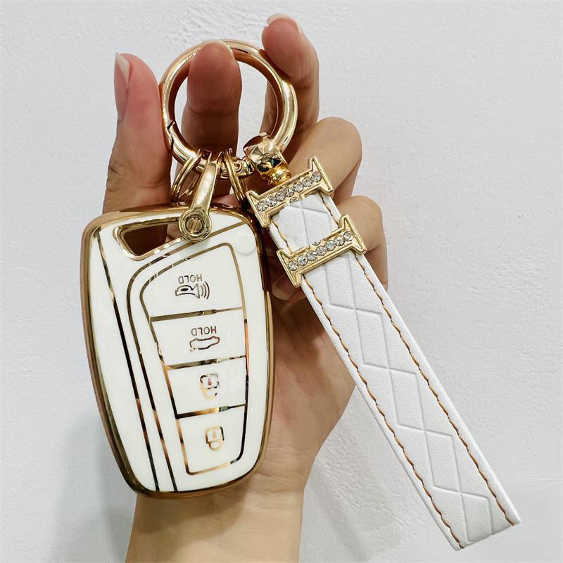 Caso chave do carro TPU para Hyundai, capa Fob Keychain, Shell para Santa Fe Sport Ix45 Equus Centennial Genesis G80 Grandeur Azera 2013-2016