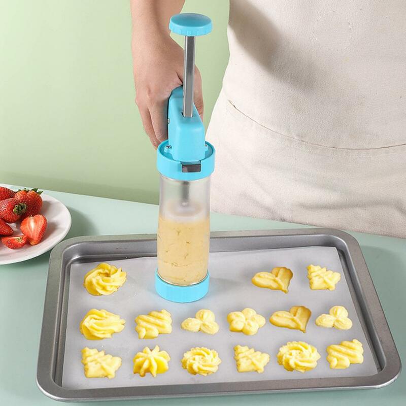 Versatile Cookie Press Stainless Steel Cookie Press Kit with 16 Plates 6 Nozzles for Baking Comfort Grip Cookie for Kitchen