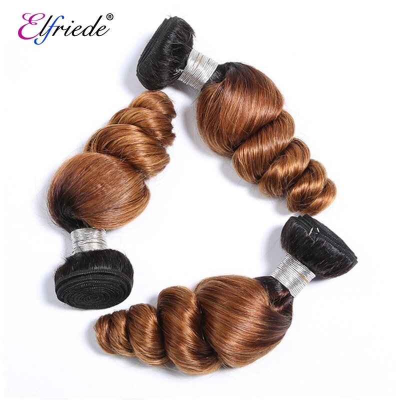 Elfriede T1B/30 свободные волнистые волосы с эффектом омбре, искусственные волосы с застежкой, бразильские человеческие волосы Реми, волнистые волосы с кружевной застежкой 4x4
