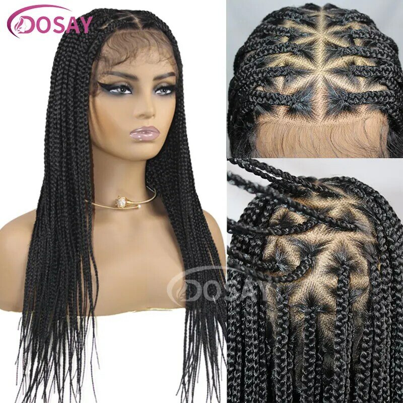 26 дюймовые плетеные парики для черных женщин, полноразмерные плетеные парики, искусственные локоны, богини Джамбо, без узлов, искусственные фронтальные парики