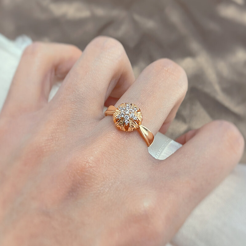 Винтажные кольца SYOUJYO 585 золотого цвета для женщин, оригинальные кольца из натурального циркония