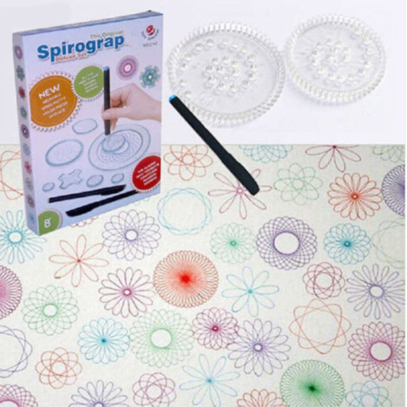 Designs Interlocking Gears & Wheels,draw Educational Toys 2022 New Spirograph Deluxe Set Design Tin Set Draw Spiral