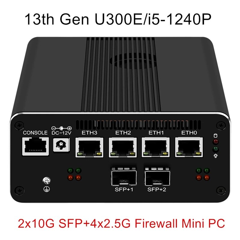 Topton-Mini PC de 13th Gen Firewall, 2x10G, SFP 4x, Intel i226-V, U300E, 8505 i5-1240P, 2 x DDR5, NVMe, 2 x SATA, enrutador suave, servidor Proxmox