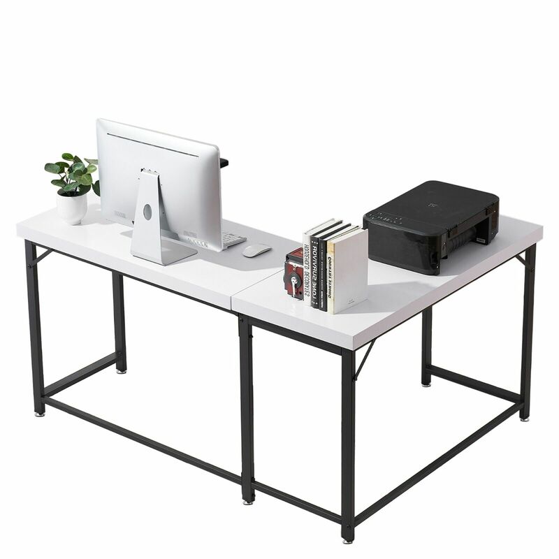 Bureau d'ordinateur en forme de L, table d'écriture d'angle, poste de travail pour petit espace