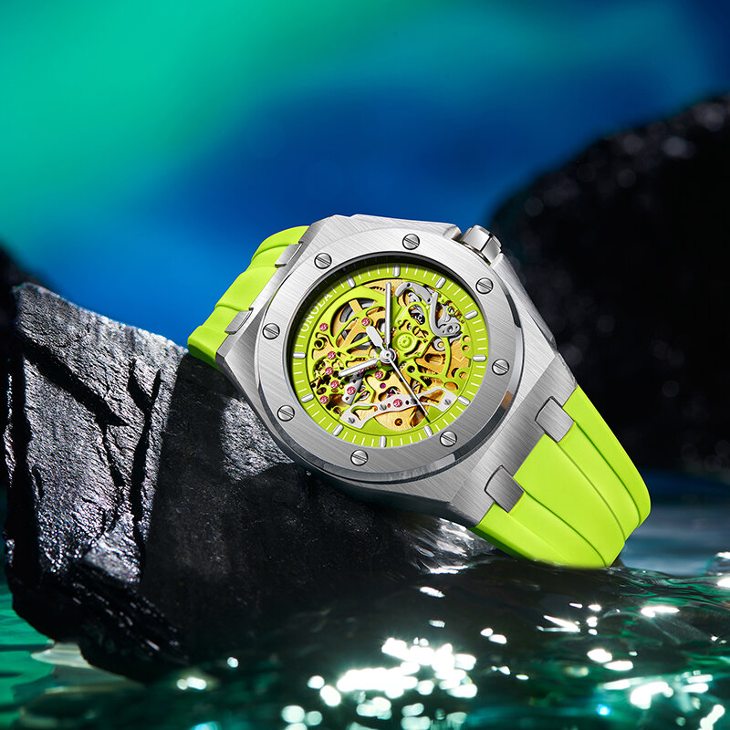 ONOLA 남성용 방수 자동 기계식 손목시계, 최고 브랜드 럭셔리 스포츠 시계