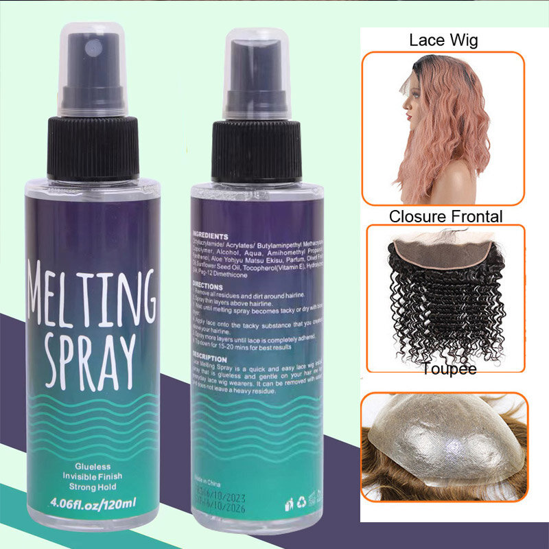 Lace Melting Wigs Holding Spray, Skin Safe, Glueless Wig Install, Secure Lace, derretido adesivo Bond para perucas Tece