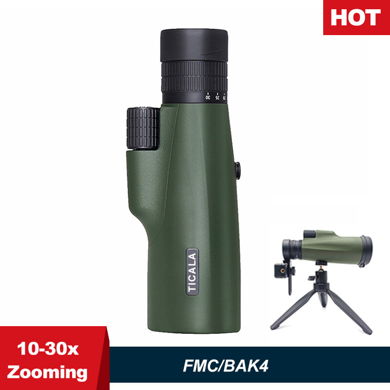 10-30 × 50 Poderoso Monocular BKA4/FCM Longo Alcance Bolso Spotting Zooming Telescópio Óculos Para Caça Camping Turismo