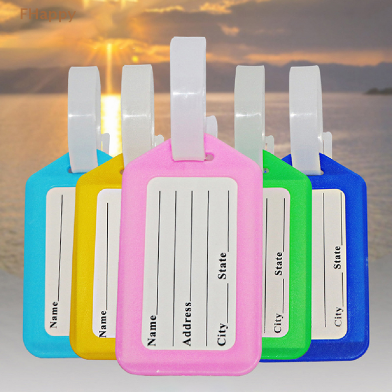 Cute Luggage Tag Plastic Baggage Tags Women Men Boarding Shipping Suitcase ID Address Name Holder Bag Label Travel Accessory