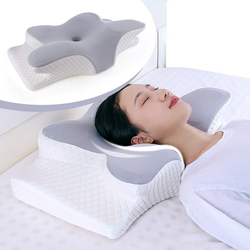 Poduszki z pianki z pamięcią kształtu motyla relaksująca poduszka na szyję z powolnym odbiciem ulga w bólu poduszka ortopedyczna do spania Beding