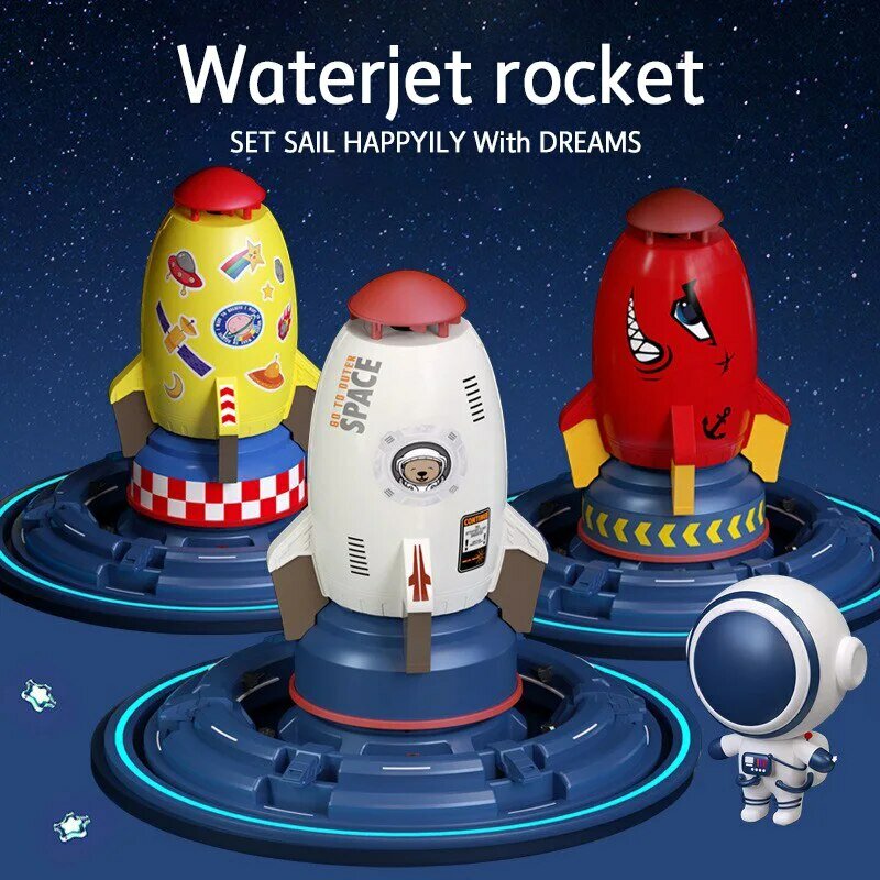 Cartoon Raketenwerfer Wasserdruck lift Sprinkler Auswurf Rasen Wasserfall Spray Spiel Sommer im Freien interaktives Spielzeug