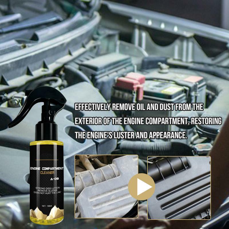 Limpiador de motor de coche, Spray limpiador automotriz y desengrasante, descompone la grasa y la mugre en motores, ruedas y neumáticos