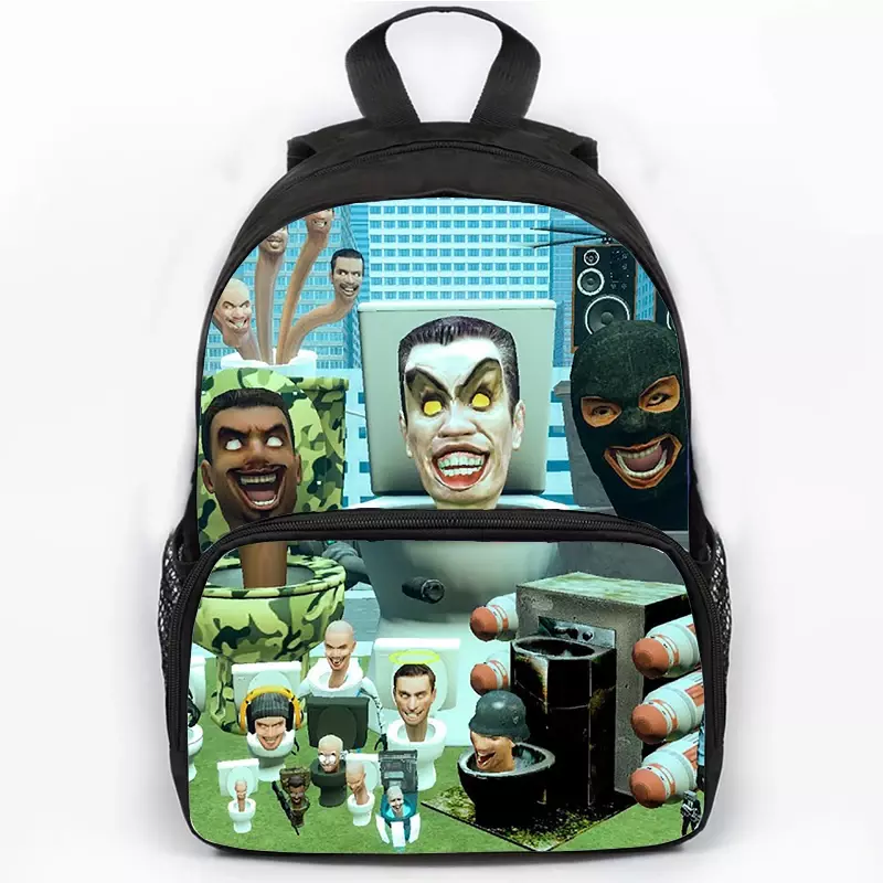 3D Skibidi Toilet School Backpack High Quality Student Bookbag Children Satchel Anime Game Boys Schoolbag Travel Bagpack Men Bag