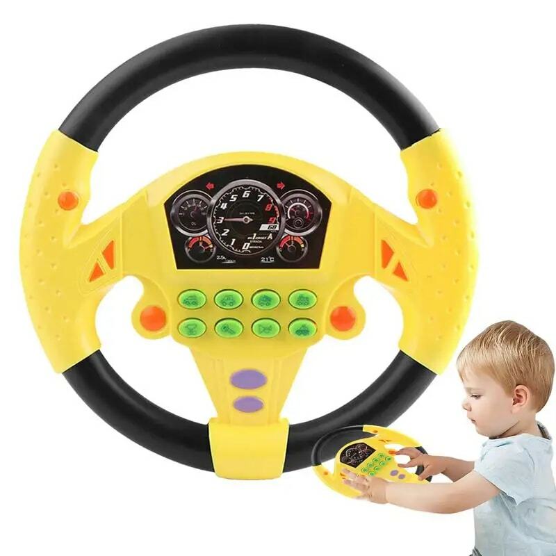 ของเล่น Setir mobil สำหรับเด็กของเล่นควบคุมการขับรถจำลองพร้อมแสงและเสียงของเล่นเพื่อพัฒนาการเรียนรู้ของเล่นขับรถแสนสนุก