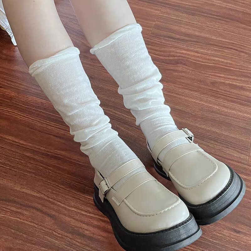 Sweet Ballet Stockings Women Girls JK Lolita Thigh High Long Socks Summer Thin Loose Costumes Hosiery Solid Color Leggings