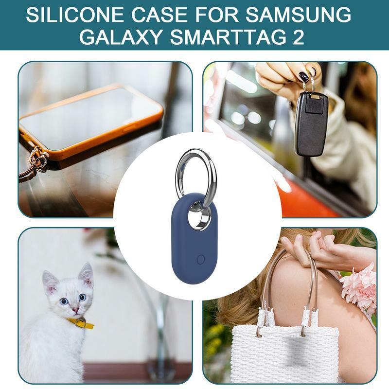 Silicone Case Tracker Anti-lost Device  Position Trackers Air Tag Keychain Protective Cover  Anti-shock Elasticity Ring Holder