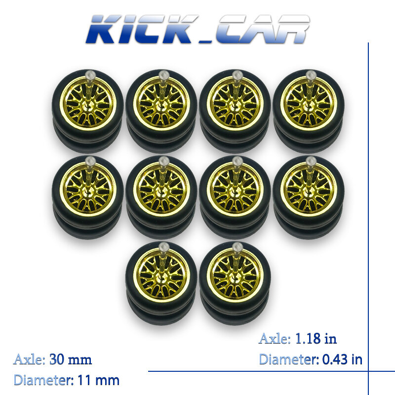 KicarMod 1/64 휠 타이어 장난감 부품, 전기 도금 색상, 핫 휠 취미 개조 부품, CE28 TE37 Advan, 팩 당 5 세트