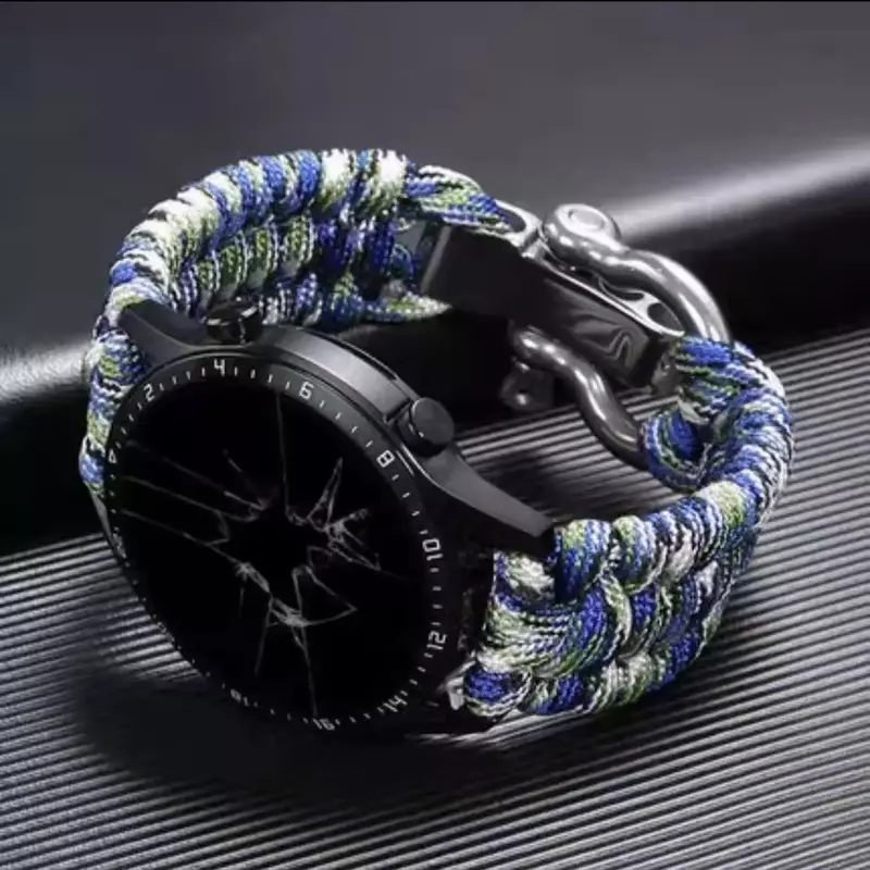 20Mm 22Mm Touw Riem Voor Samsung Galaxy Watch 4 5 5pro Band 45Mm 44Mm Survival Nylon Gevlochten Armband Watch4 6 Classic 47Mm 46Mm
