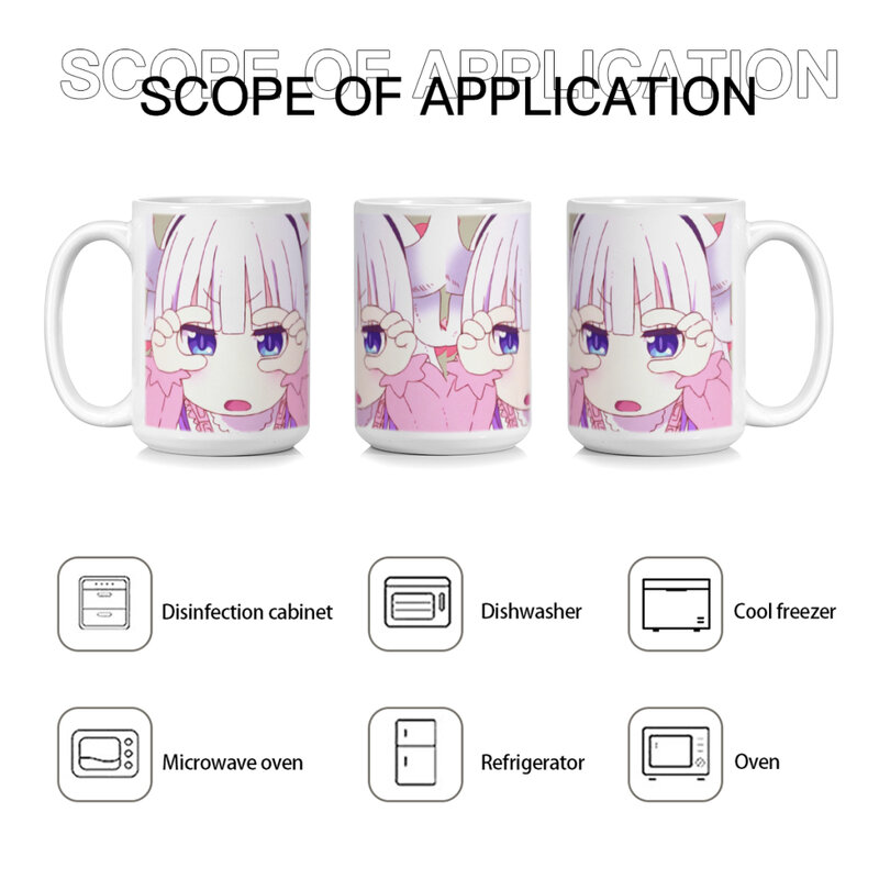 Pink Anime Cartoon Girl Cute Ceramics tazze da caffè tazza da tè tazze da latte regali bicchieri da caffè 15oz/430ML
