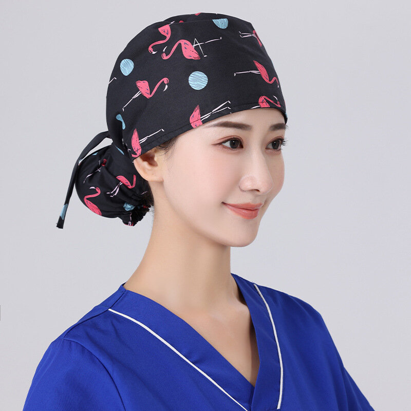Sala operacyjna kapelusz roboczy kobiety długi osłona na włosy czapka Eautician gotowanie szef kuchni czapki pielęgniarka nakrycia głowy Turban bawełna pielęgniarka kapelusze