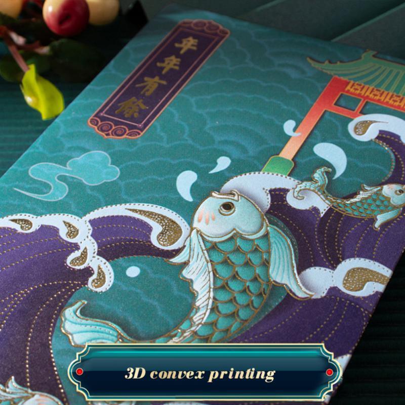 Классический китайский красный конверт на весенний фестиваль 2023, китайские Новогодние украшения, традиционная креативная Изысканная сумка-конверт с надписью Bless
